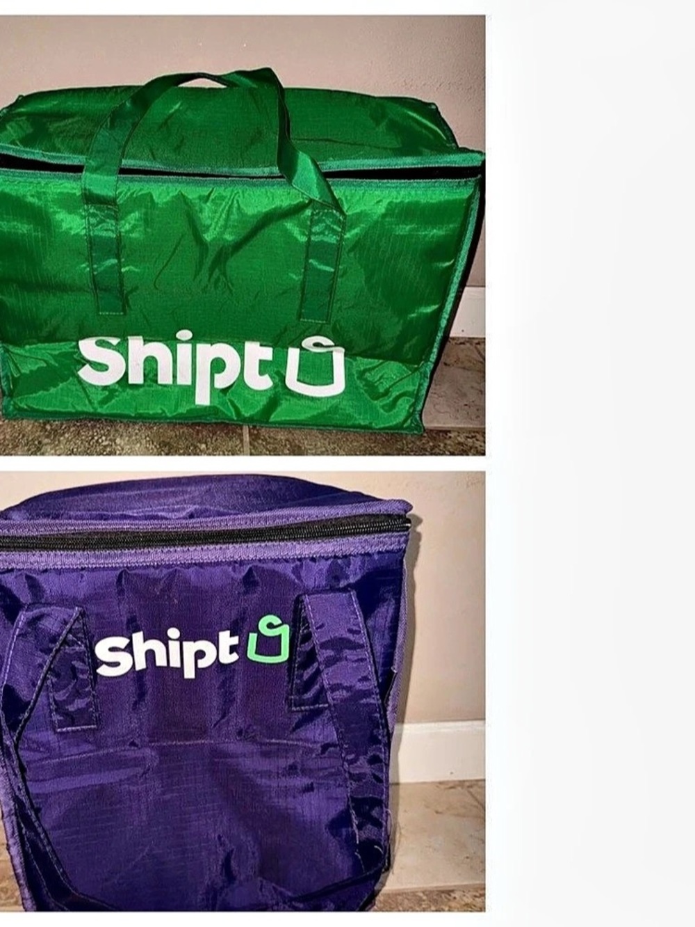 1 Shipt Shopper Insulated Delivery Tote Bag Insulated Tote Bags in Green & Purpl